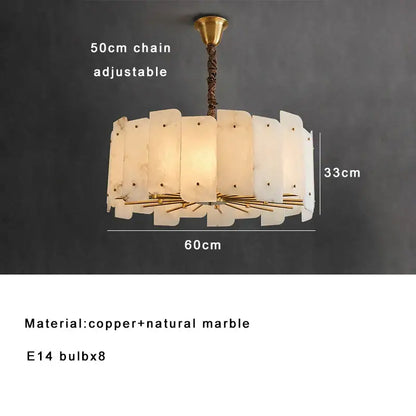 Modern brass stone pendant light for dining room