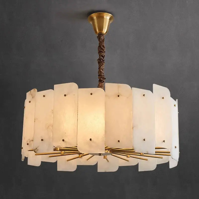 Modern brass stone pendant light for dining room