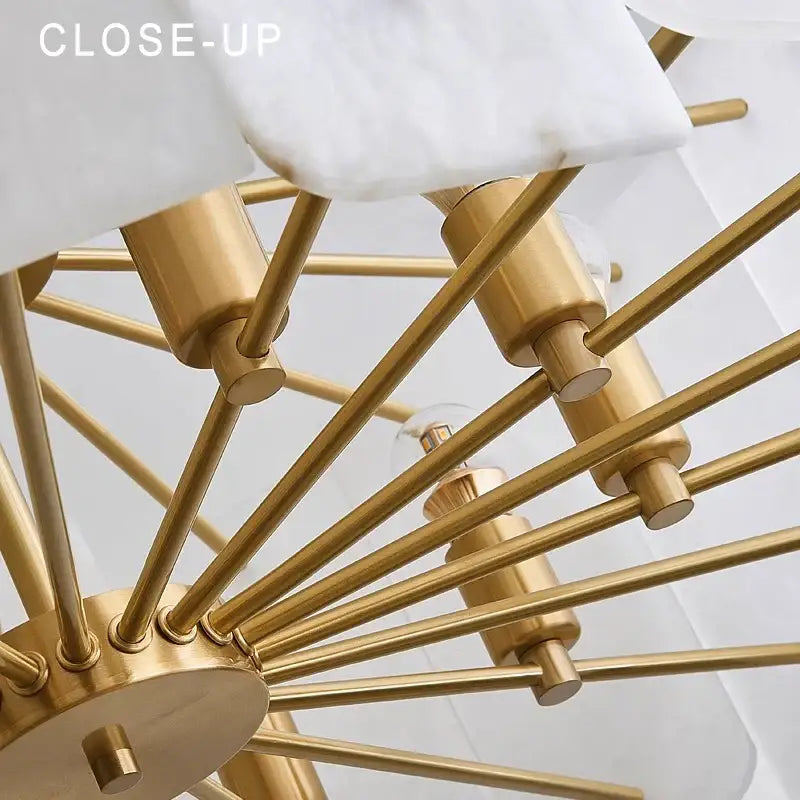 Modern brass stone pendant light for dining room