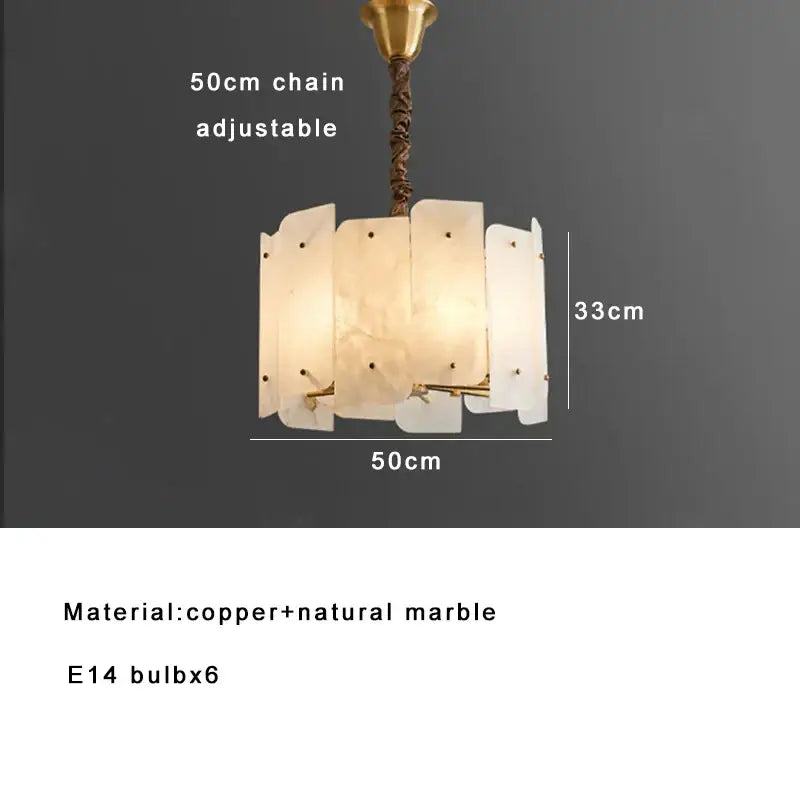 Modern brass stone pendant light for dining room