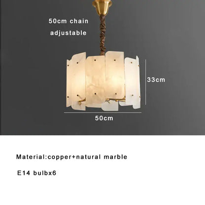 Modern brass stone pendant light for dining room