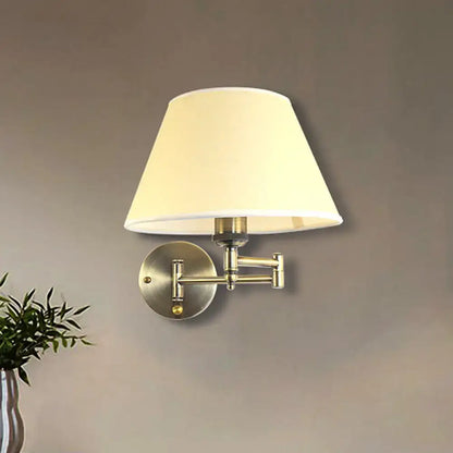 Modern brass swing arm paper wall mount lamp living room sconce