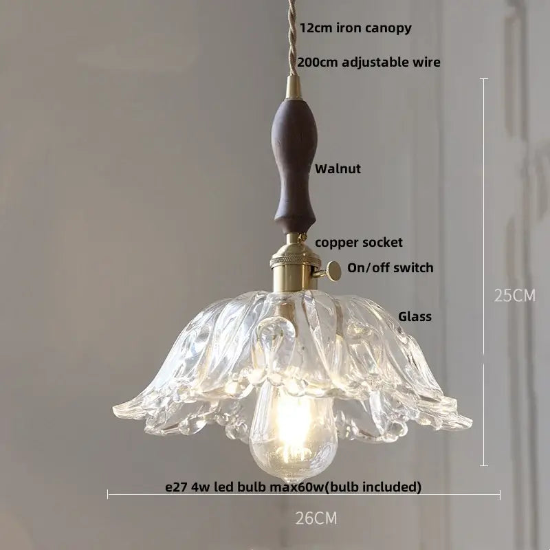 Modern brass textured glass led pendant light kitchen set