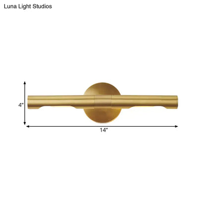 Modern brass tube vanity light bathroom wall sconce