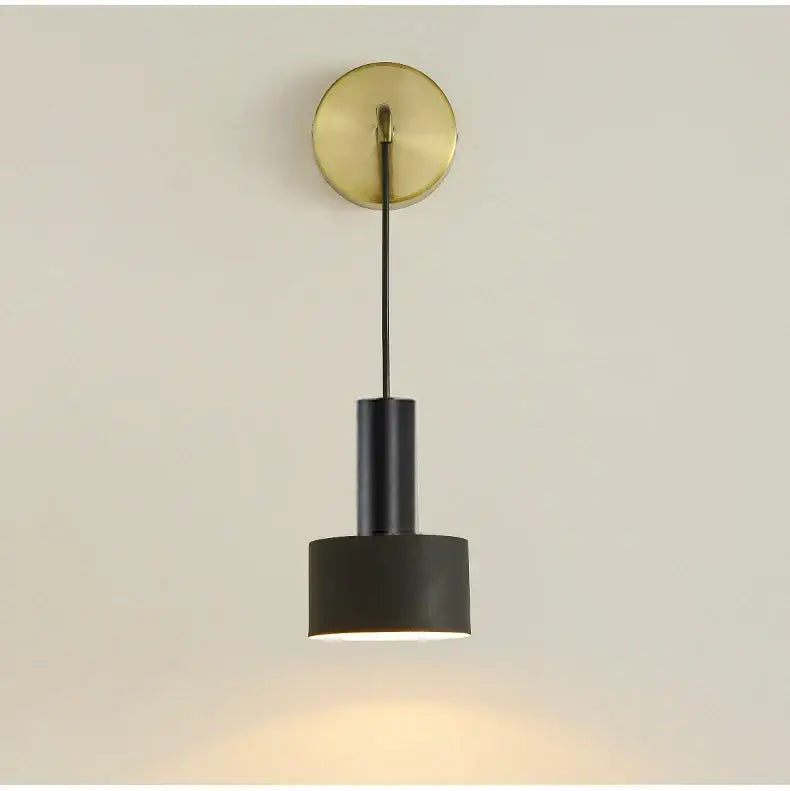 Modern brass wall lamp living room minimalist cylindrical sconce