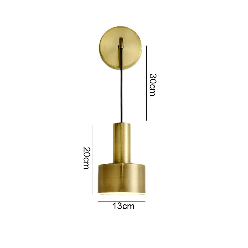 Modern brass wall lamp living room minimalist cylindrical sconce