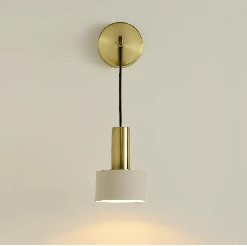 Modern brass wall lamp living room minimalist cylindrical sconce
