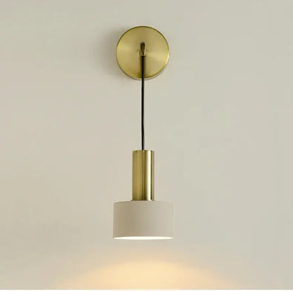 Modern brass wall lamp living room minimalist cylindrical sconce