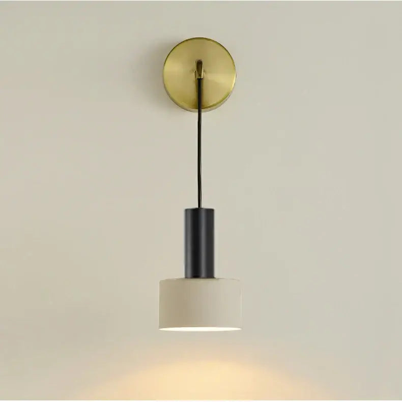 Modern brass wall lamp living room minimalist cylindrical sconce