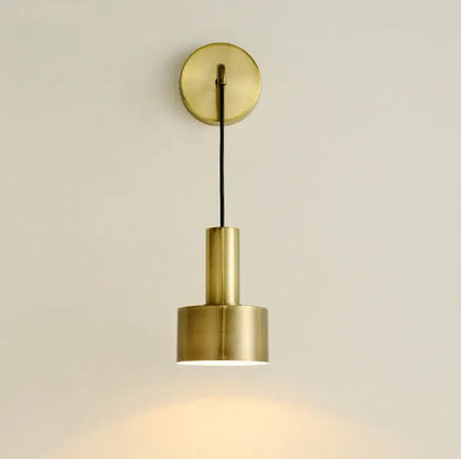 Modern brass wall lamp living room minimalist cylindrical sconce