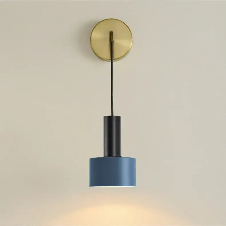 Modern brass wall lamp living room minimalist cylindrical sconce