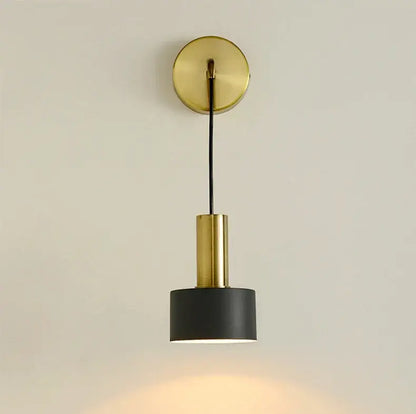 Modern brass wall lamp living room minimalist cylindrical sconce