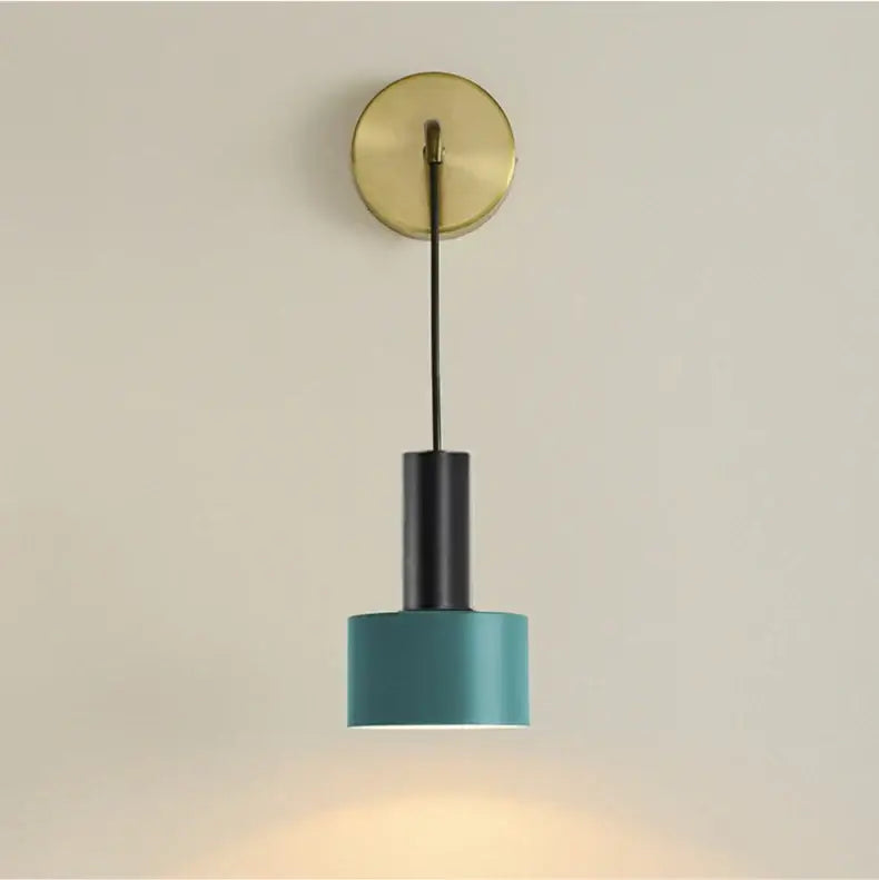 Modern brass wall lamp living room minimalist cylindrical sconce