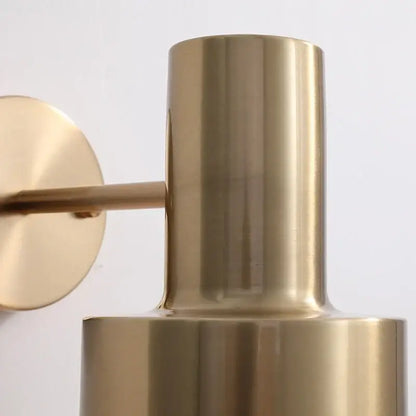 Modern brass wall lamp with pull chain switch for bedroom decor