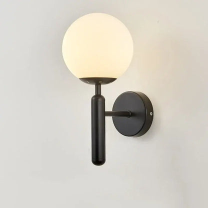 Modern brass wall lights with white & clear glass ball for living room