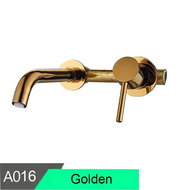 Modern brass wall mount basin faucet bathroom curved spout mixer tap