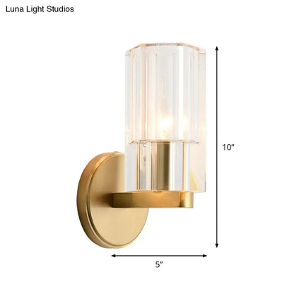 DecorBites™ Modern Brass Wall Mounted Lamp with Crystal Shade - Elegant Bedside Lighting