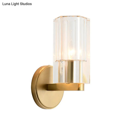 DecorBites™ Modern Brass Wall Mounted Lamp with Crystal Shade - Elegant Bedside Lighting