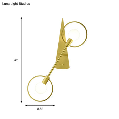 DecorBites™ Modern Brass Wall Mounted Loop Sconce Light Fixture for Bedroom