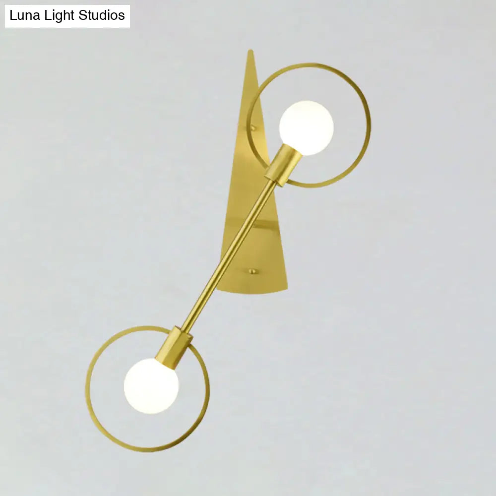 DecorBites™ Modern Brass Wall Mounted Loop Sconce Light Fixture for Bedroom
