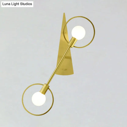 DecorBites™ Modern Brass Wall Mounted Loop Sconce Light Fixture for Bedroom