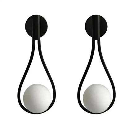 Modern brass wall sconce frosted glass teardrop living room light
