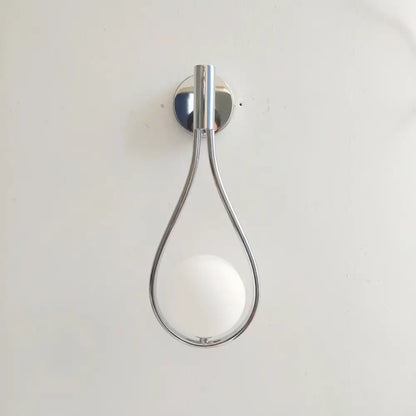 Modern brass wall sconce frosted glass teardrop living room light