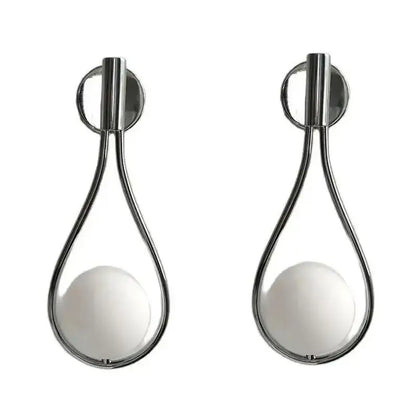 Modern brass wall sconce frosted glass teardrop living room light
