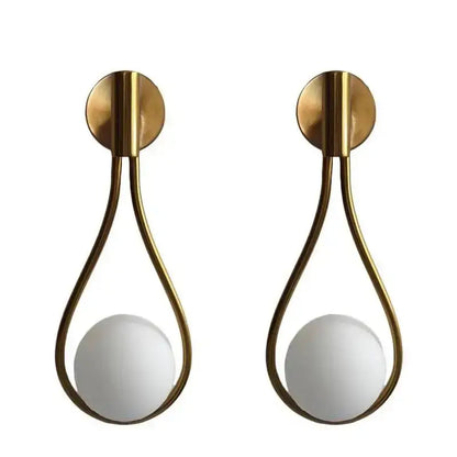 Modern brass wall sconce frosted glass teardrop living room light