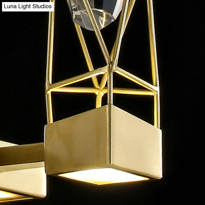 DecorBites™ Modern Brass Wall Sconce with Crystal Rock Deco, Metal Light Fixture
