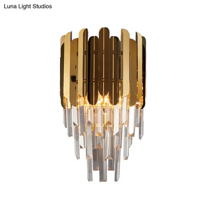 DecorBites™ Modern Brass Wall Sconce with K9 Crystal Light Fixture - Perfect for Bedroom Lighting