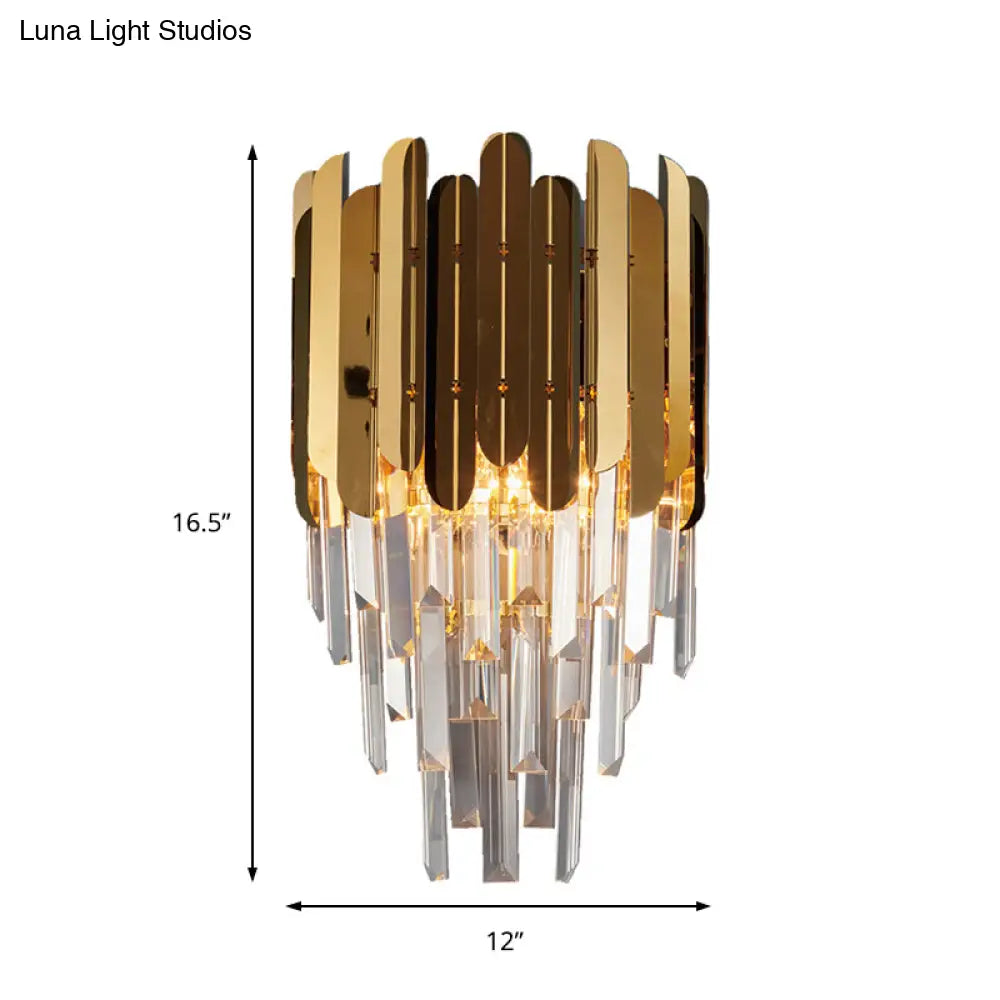 DecorBites™ Modern Brass Wall Sconce with K9 Crystal Light Fixture - Perfect for Bedroom Lighting