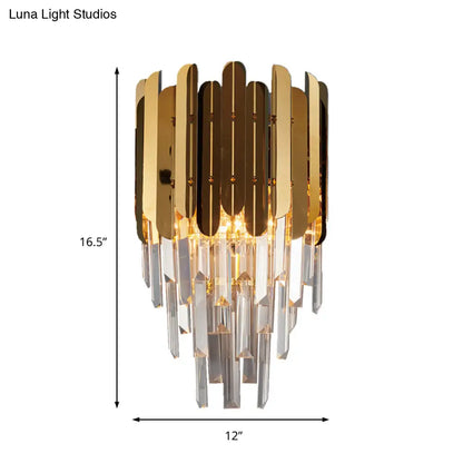 DecorBites™ Modern Brass Wall Sconce with K9 Crystal Light Fixture - Perfect for Bedroom Lighting