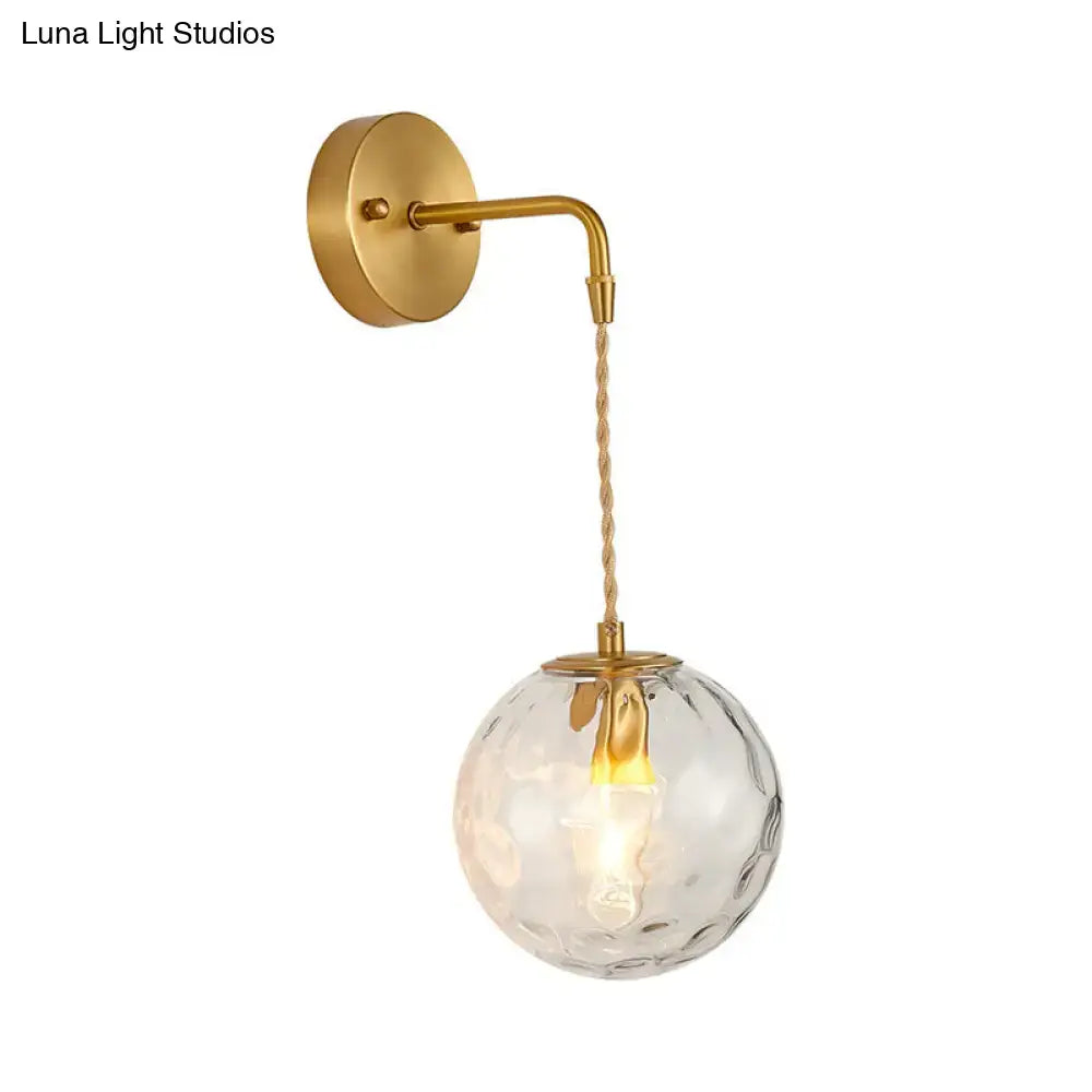 Modern brass water glass shade sconce – bedroom wall light e12 e14