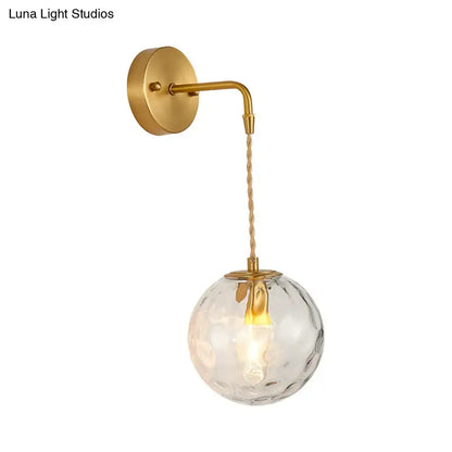 Modern brass water glass shade sconce – bedroom wall light e12 e14