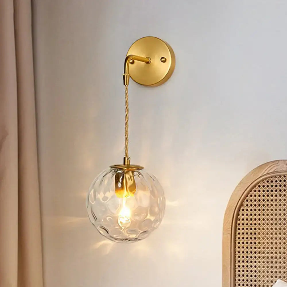 Modern brass water glass shade sconce – bedroom wall light e12 e14