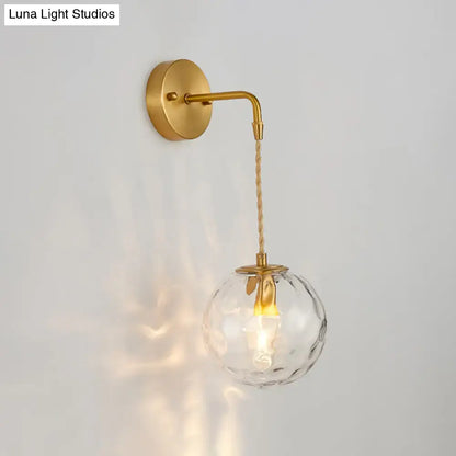 Modern brass water glass shade sconce – bedroom wall light e12 e14