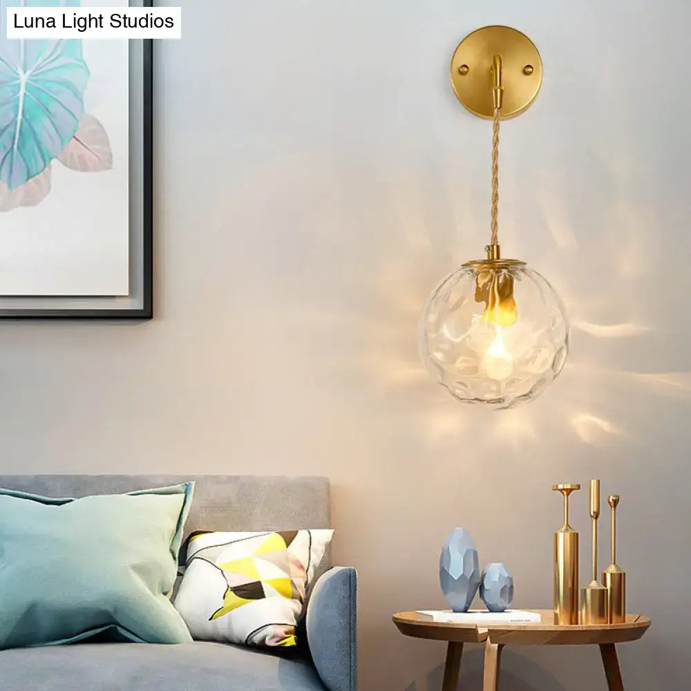 Modern brass water glass shade sconce – bedroom wall light e12 e14