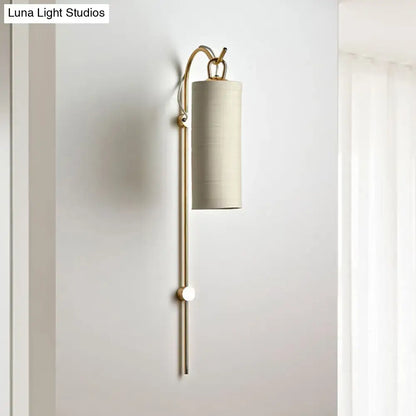 Modern brass & white wall sconce living room direct wired electric