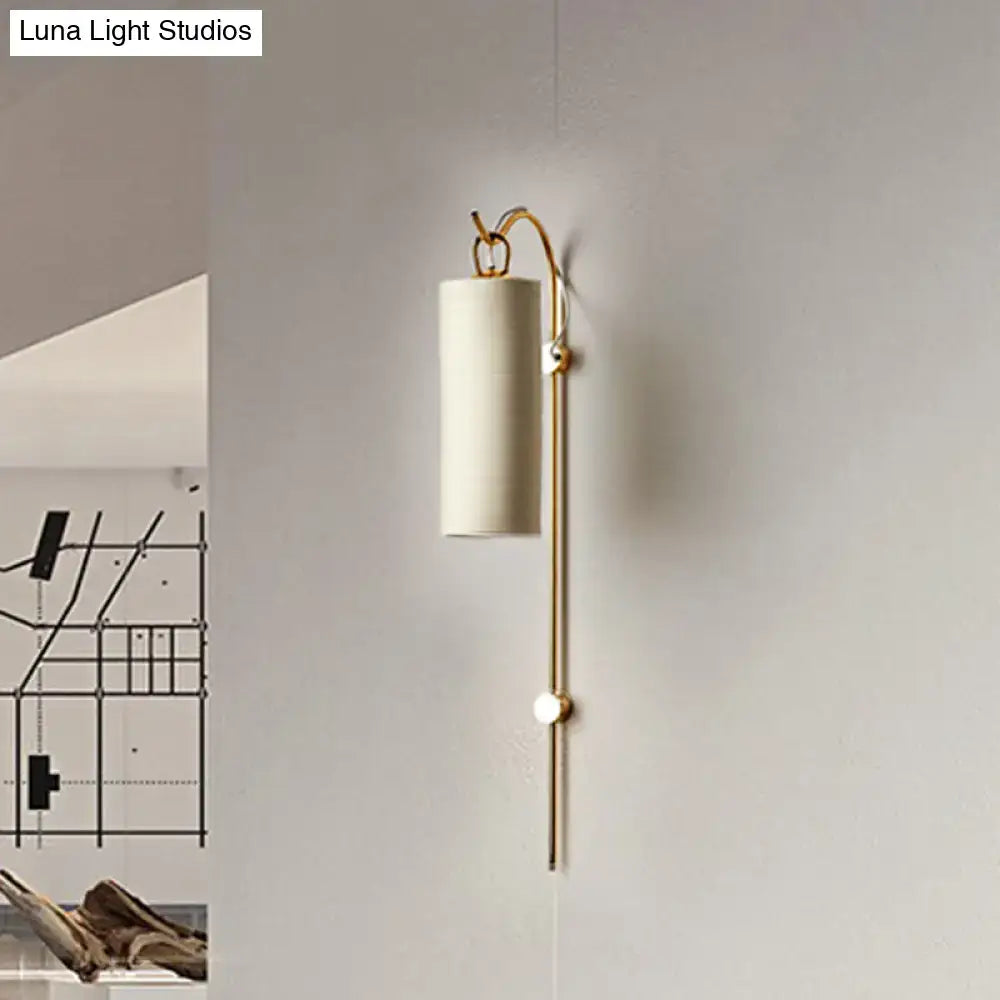 Modern brass & white wall sconce living room direct wired electric