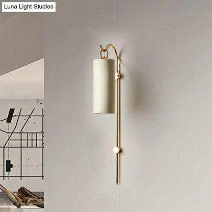 Modern brass & white wall sconce living room direct wired electric