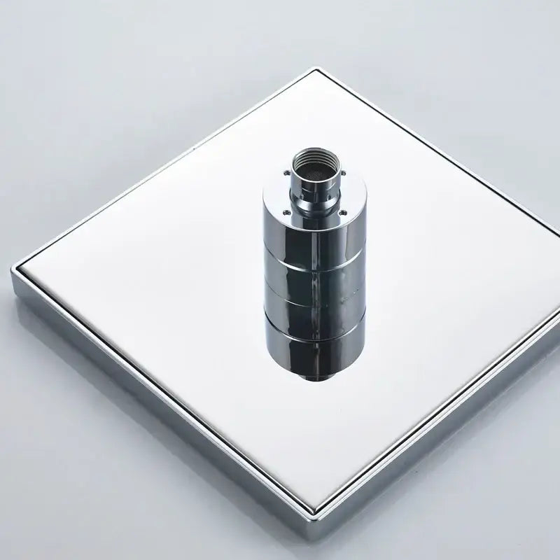 Modern bright chrome led rainfall shower head bathroom faucet