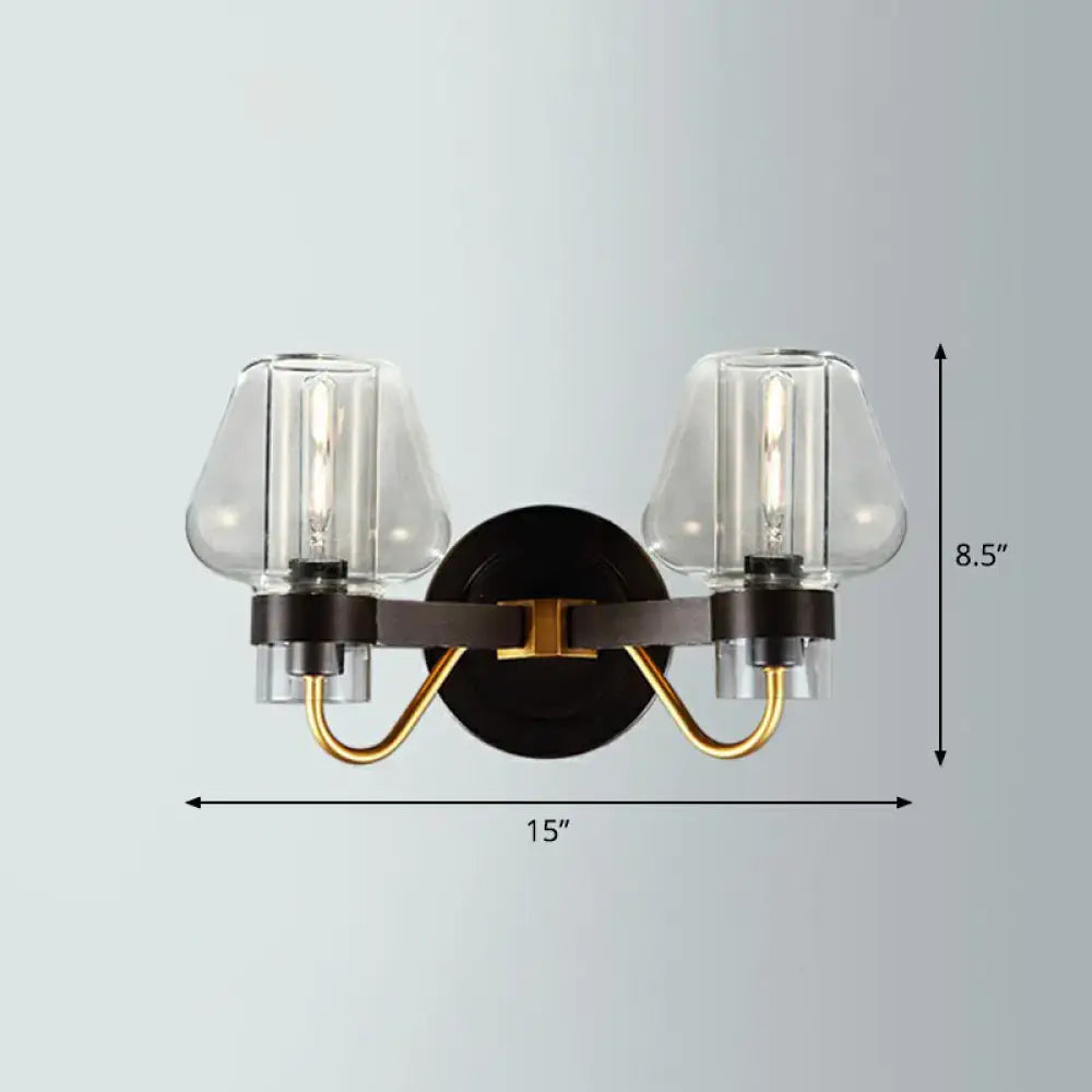 Modern bronze and brass smoke gray wall lamp porch light