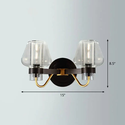 Modern bronze and brass smoke gray wall lamp porch light