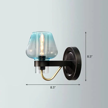 Modern bronze and brass smoke gray wall lamp porch light
