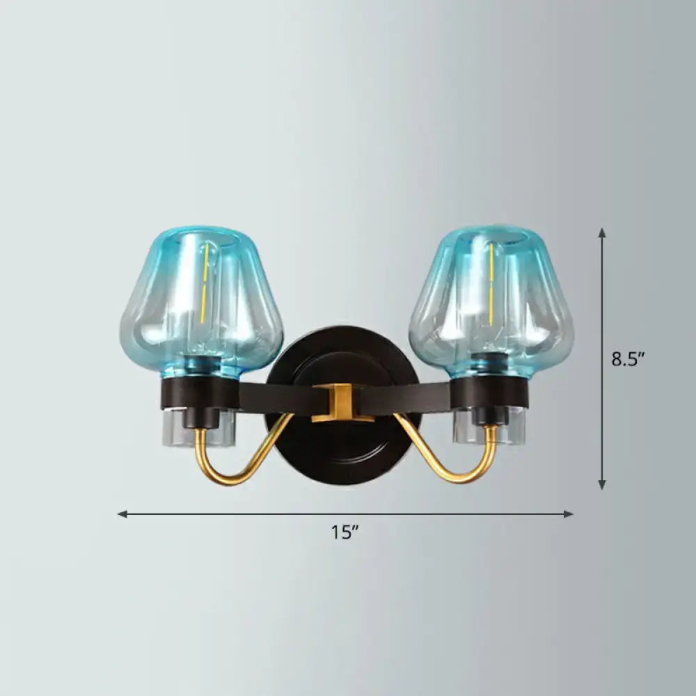 Modern bronze and brass smoke gray wall lamp porch light