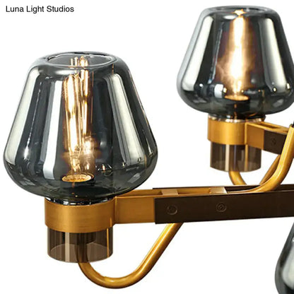 Modern bronze and brass smoke gray wall lamp porch light
