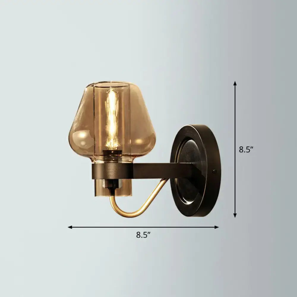Modern bronze and brass smoke gray wall lamp porch light
