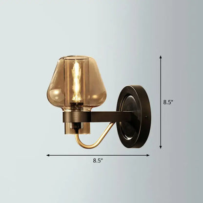 Modern bronze and brass smoke gray wall lamp porch light