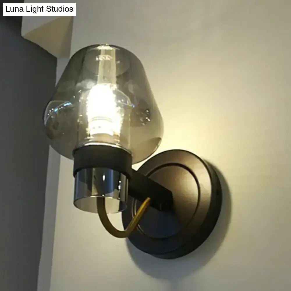 Modern bronze and brass smoke gray wall lamp porch light